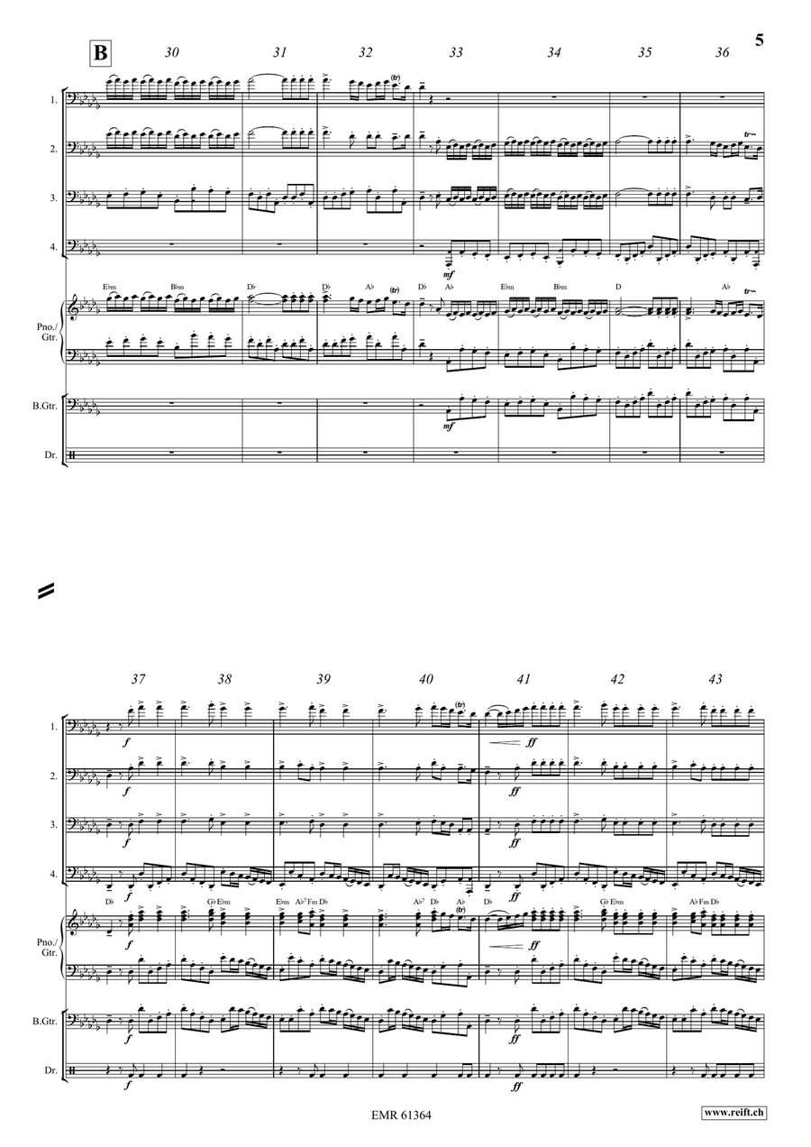 Water Music Highlights Trombone Quartet scores gallery preview page 5