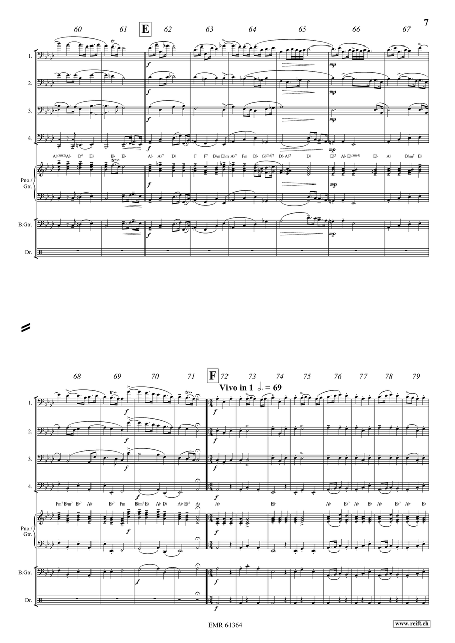 Water Music Highlights Trombone Quartet scores gallery preview page 7