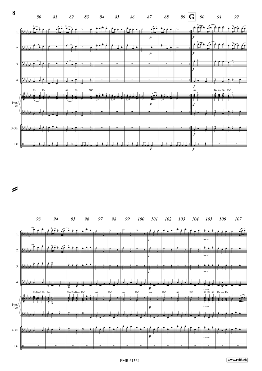Water Music Highlights Trombone Quartet scores gallery preview page 8
