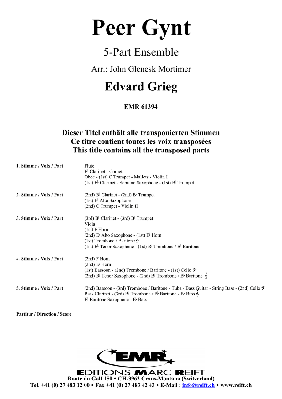 Peer Gynt Peer Gynt Score scores gallery preview page 2