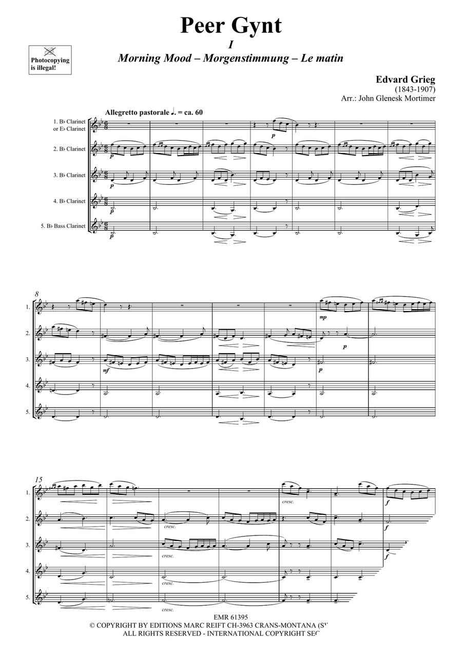 Peer Gynt Peer Gynt Clarinet Quintet scores gallery preview page 3