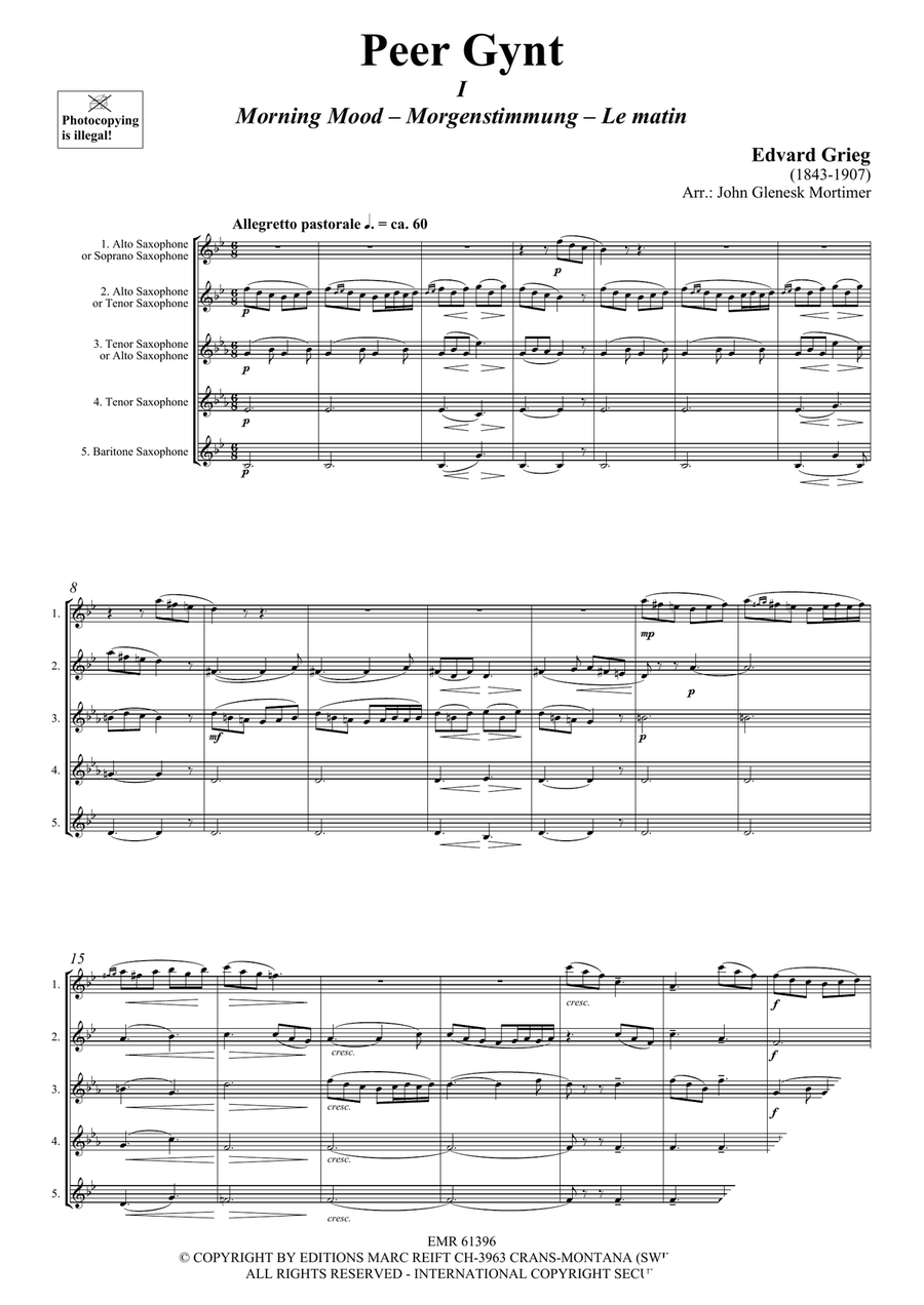 Peer Gynt Peer Gynt Saxophone Quintet scores gallery preview page 3