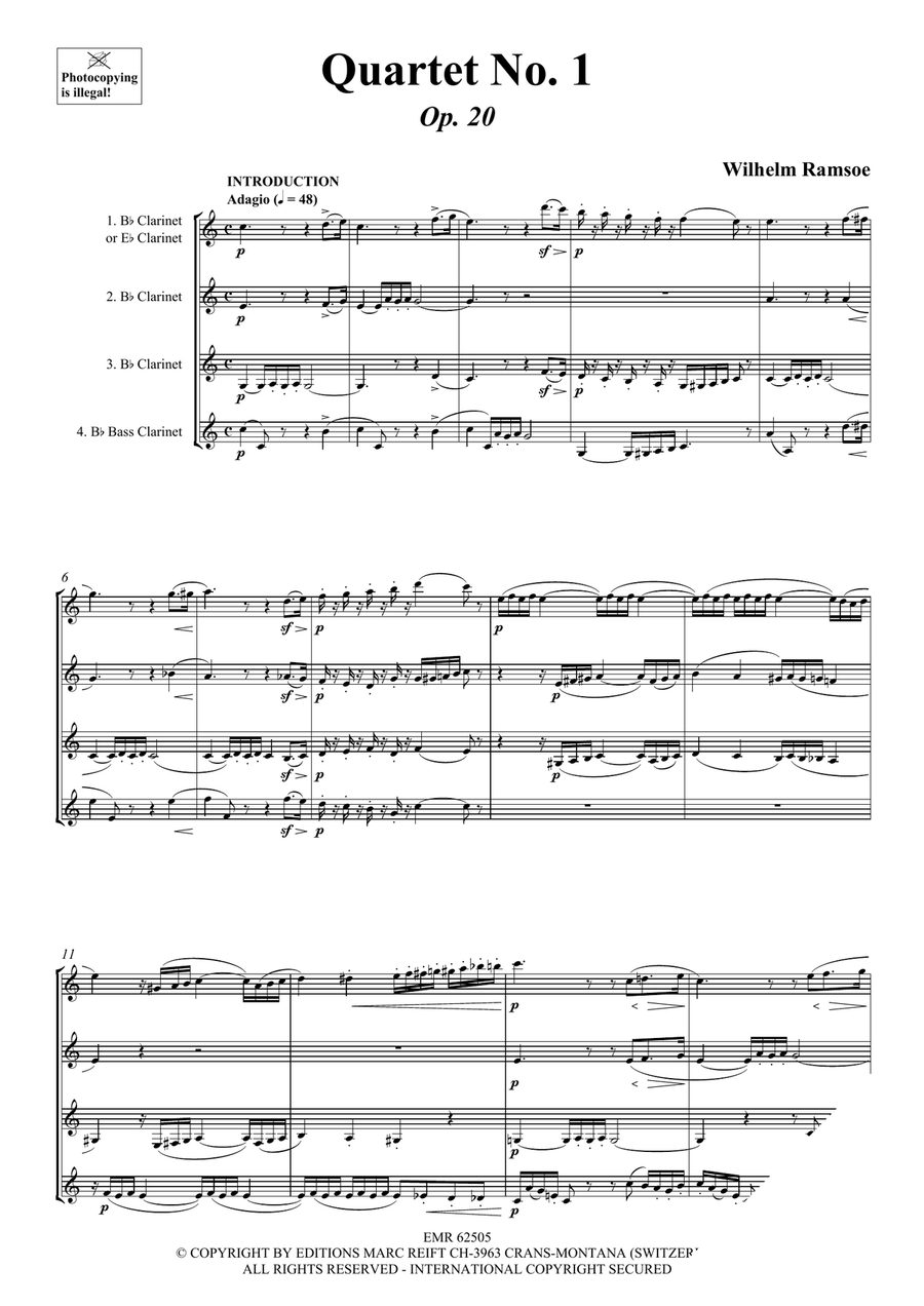 Quartet No. 1 Quartet No. 1 Clarinet Quartet scores gallery preview page 3