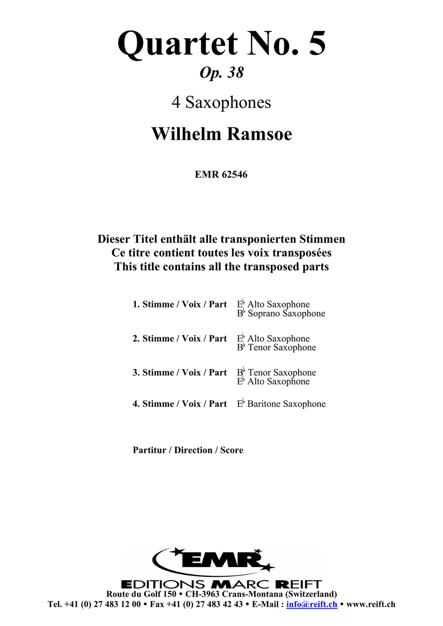 Quartet No. 5 Quartet No. 5 Saxophone Quartet scores gallery preview page 2