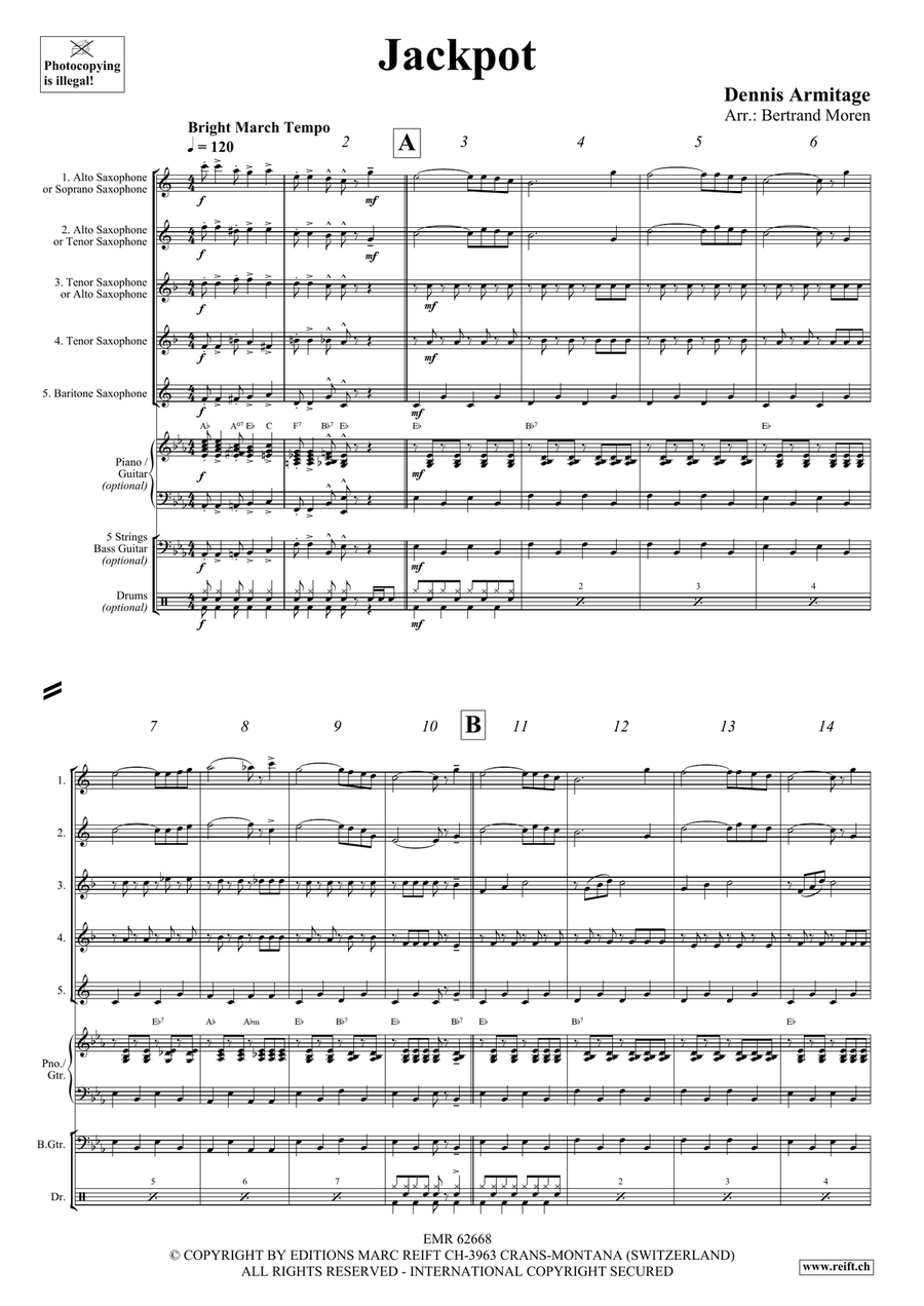 Jackpot Jackpot Saxophone Quintet scores gallery preview page 4