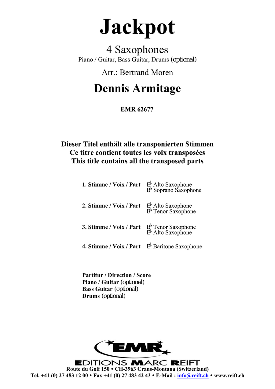 Jackpot Jackpot Saxophone Quartet scores gallery preview page 2
