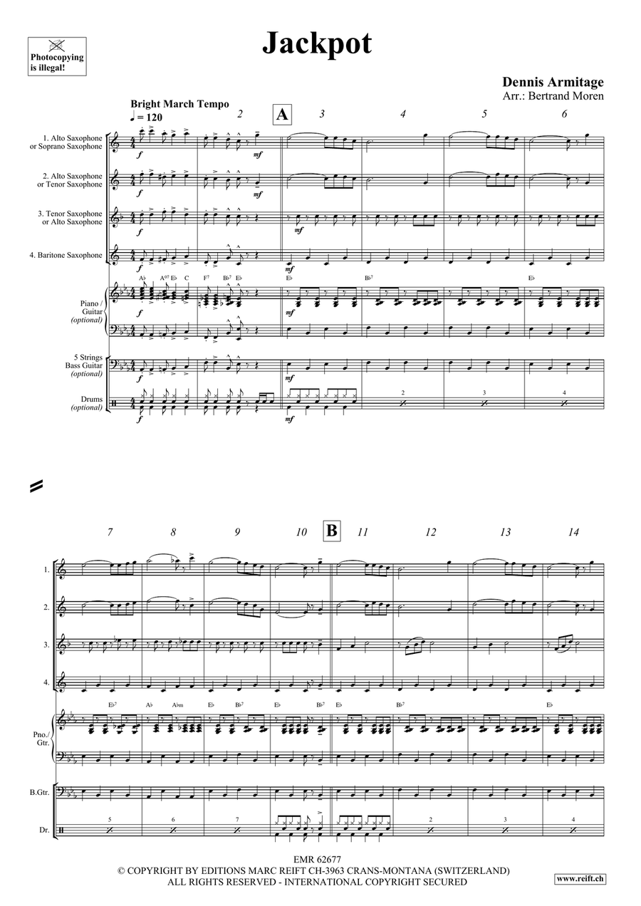 Jackpot Jackpot Saxophone Quartet scores gallery preview page 4