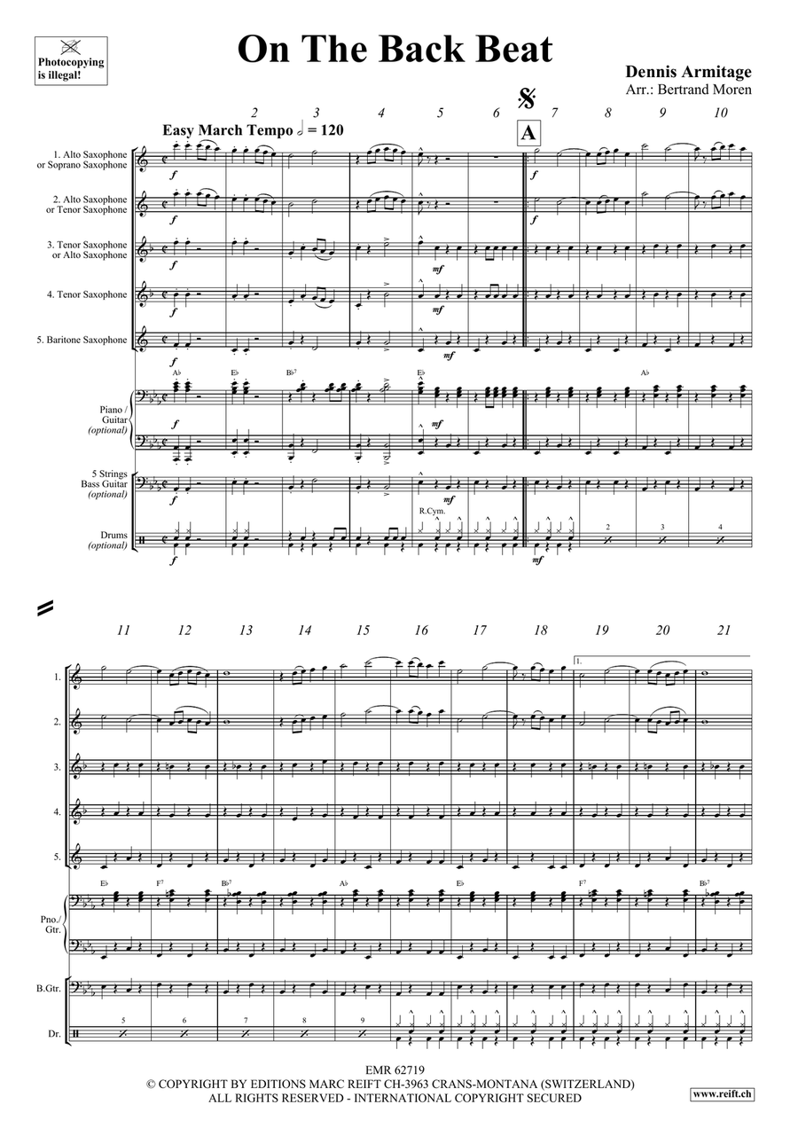 On The Back Beat On The Back Beat Saxophone Quintet scores gallery preview page 4