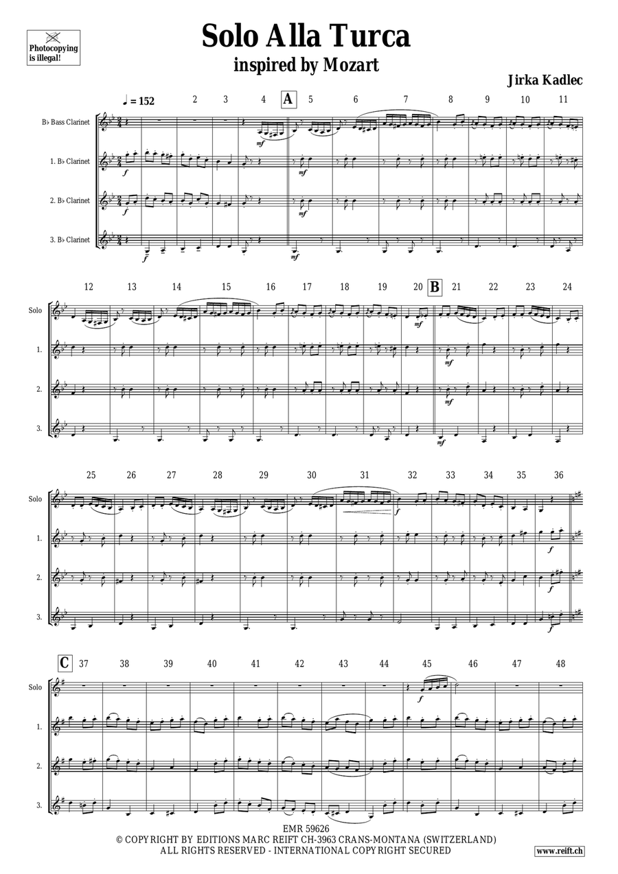 Solo Alla Turca Solo Alla Turca Bass Clarinet scores gallery preview page 4