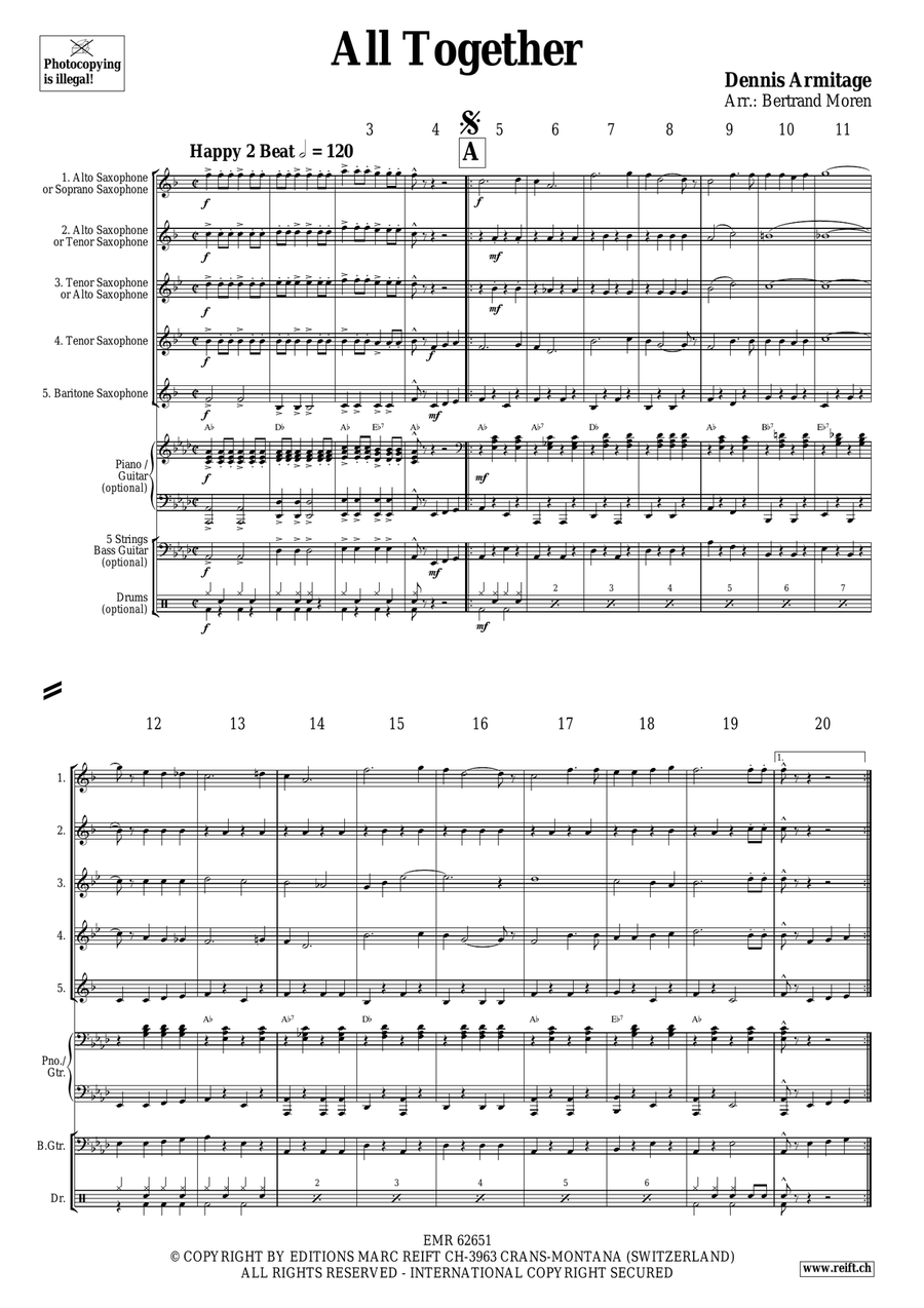 All Together All Together Saxophone Quintet scores gallery preview page 4