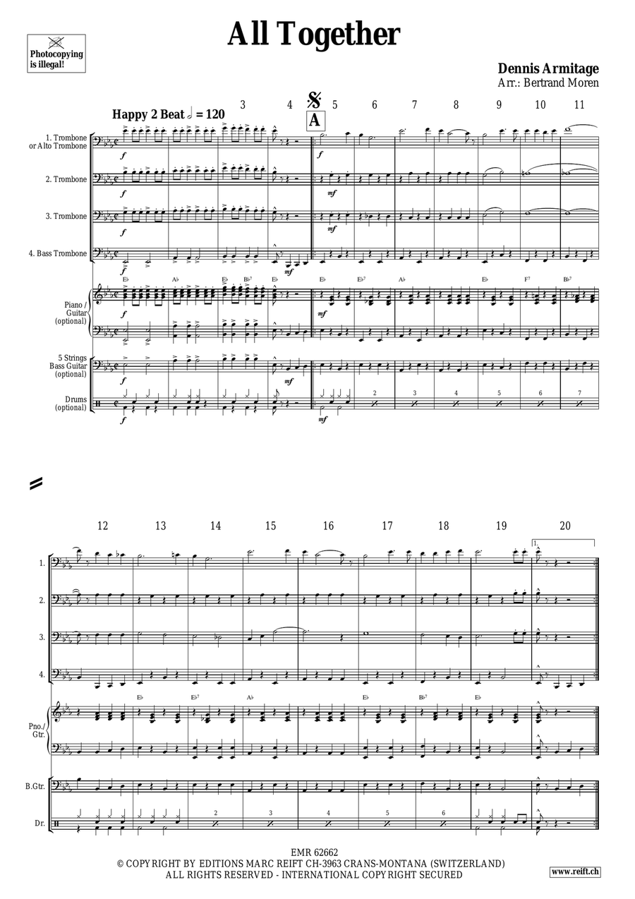 All Together All Together Trombone Quartet scores gallery preview page 4