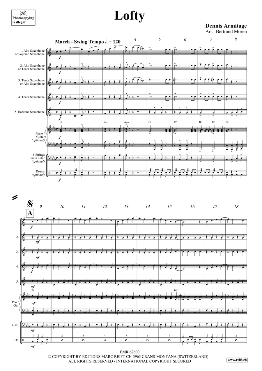 Lofty Lofty Saxophone Quintet scores gallery preview page 4