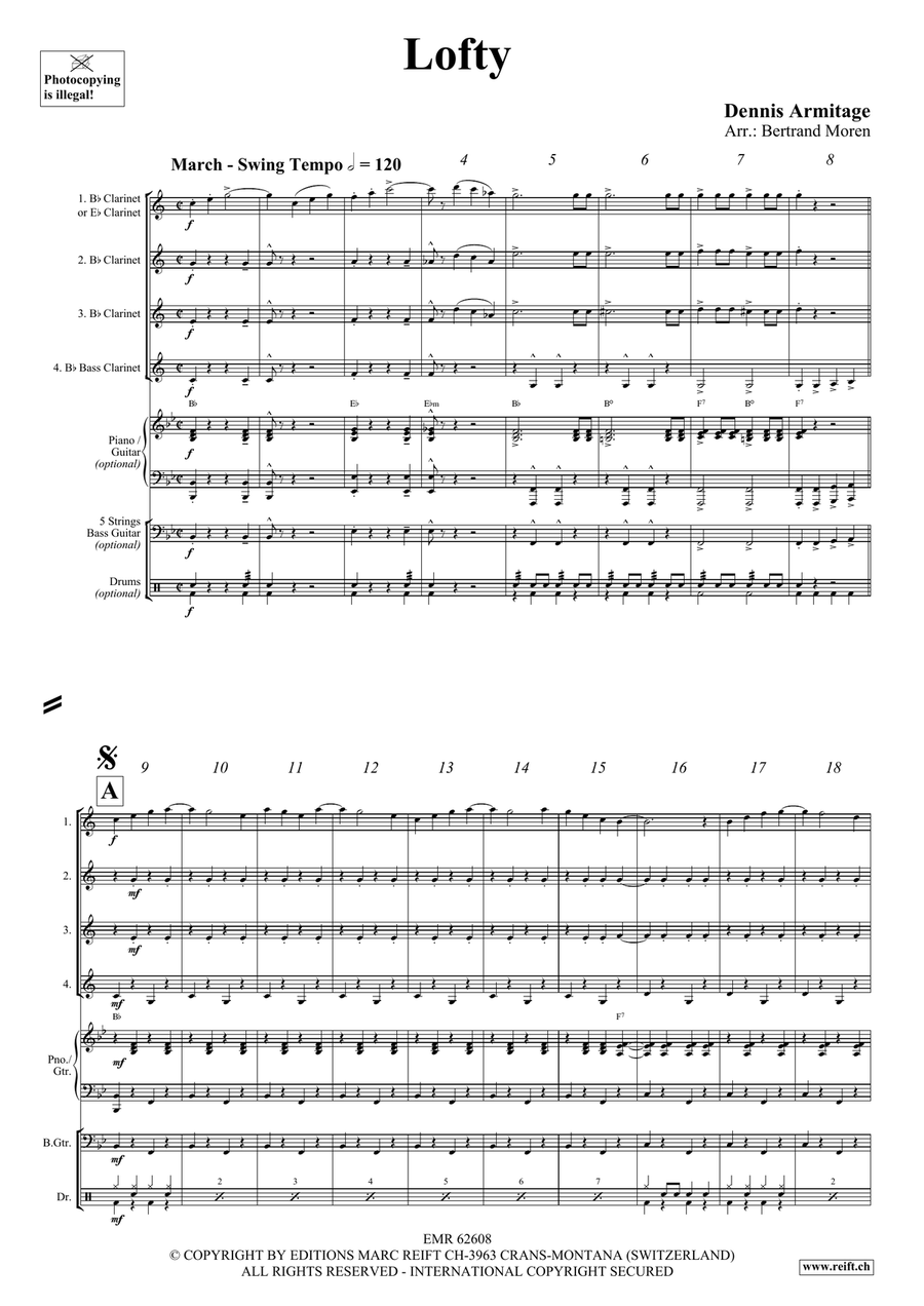 Lofty Lofty Clarinet Quartet scores gallery preview page 4