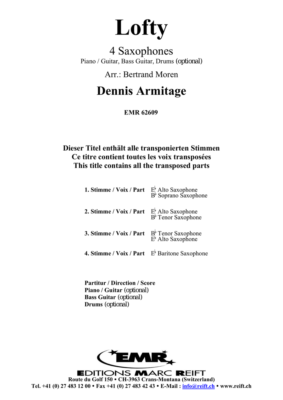 Lofty Lofty Saxophone Quartet scores gallery preview page 2