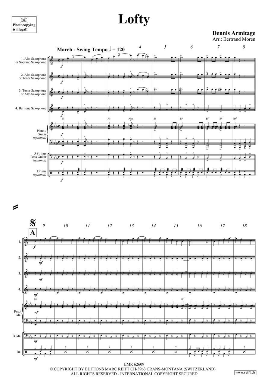 Lofty Lofty Saxophone Quartet scores gallery preview page 4