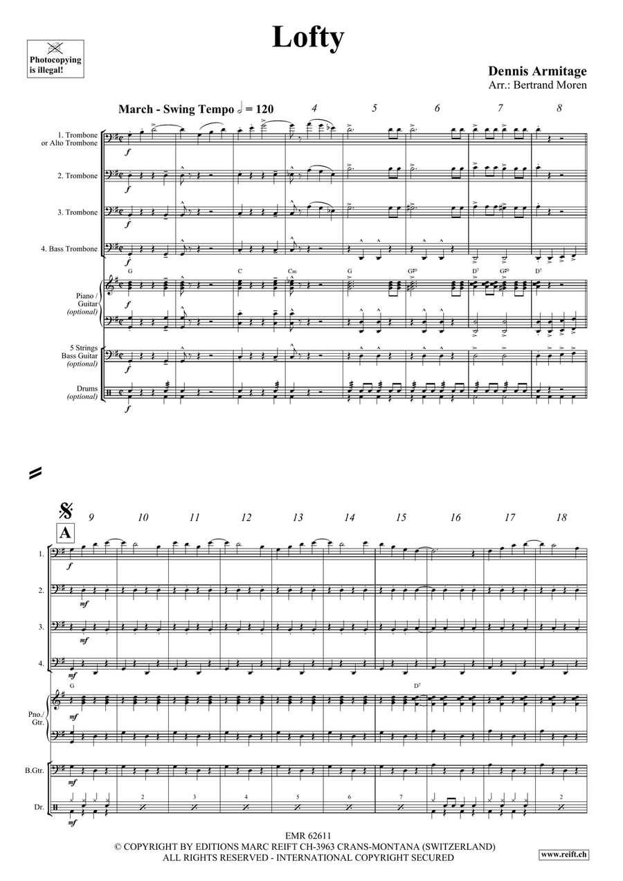Lofty Lofty Trombone Quartet scores gallery preview page 4