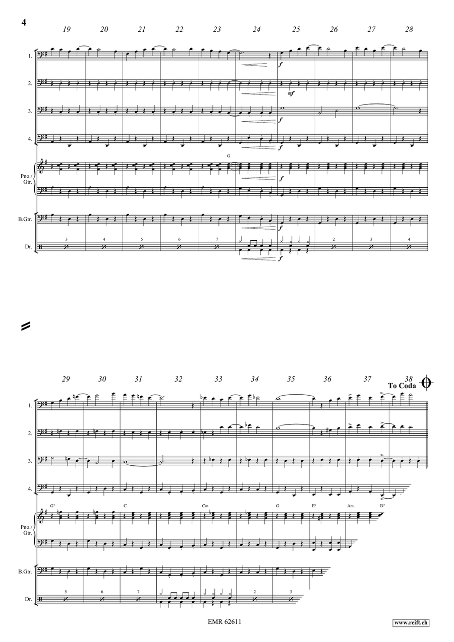 Lofty Lofty Trombone Quartet scores gallery preview page 5