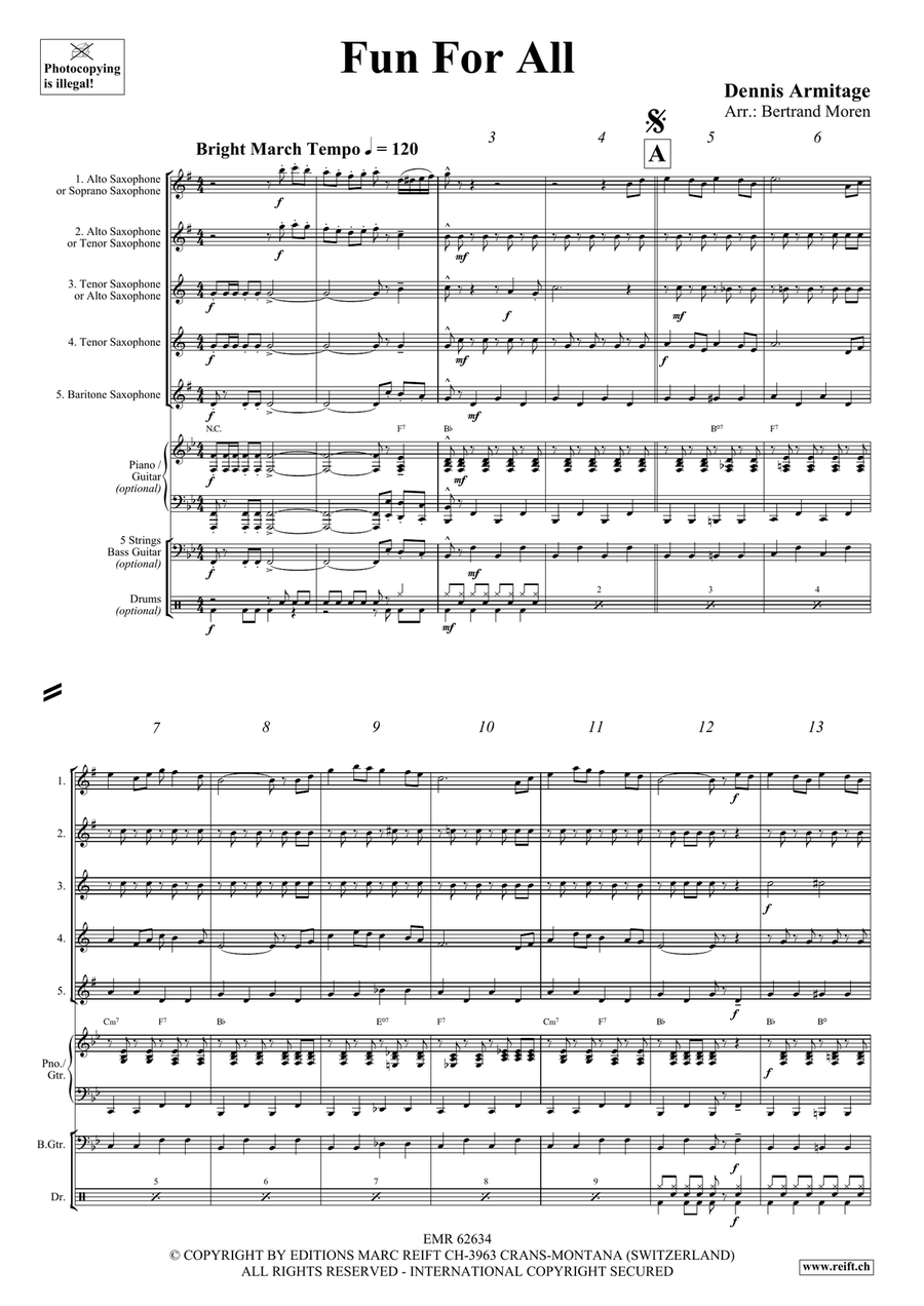Fun For All Fun For All Saxophone Quintet scores gallery preview page 4