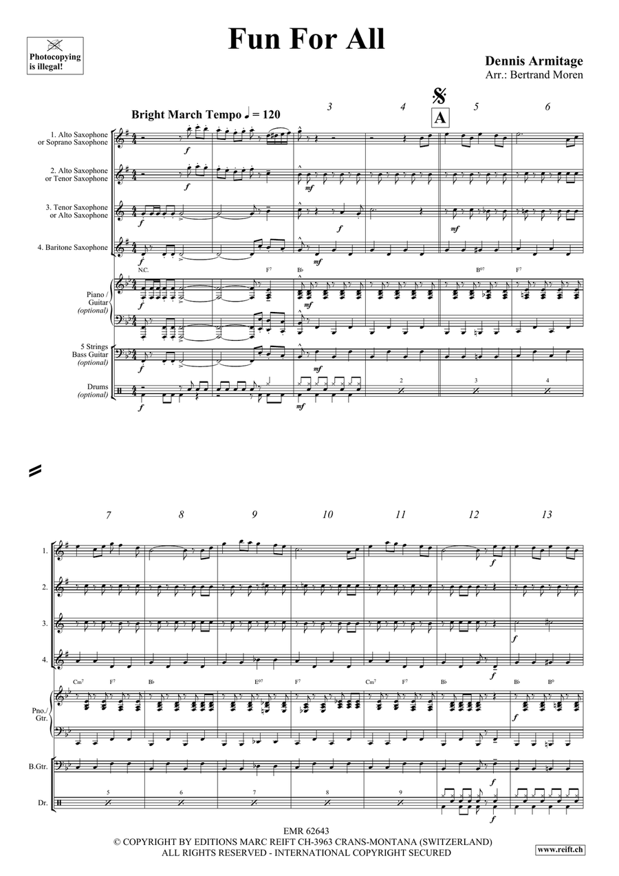Fun For All Fun For All Saxophone Quartet scores gallery preview page 4