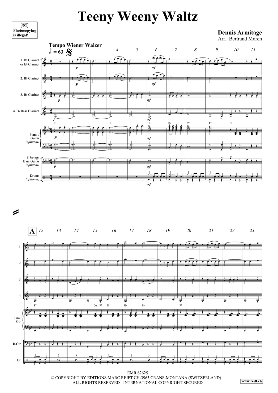 Teeny Weeny Waltz Teeny Weeny Waltz Clarinet Quartet scores gallery preview page 4