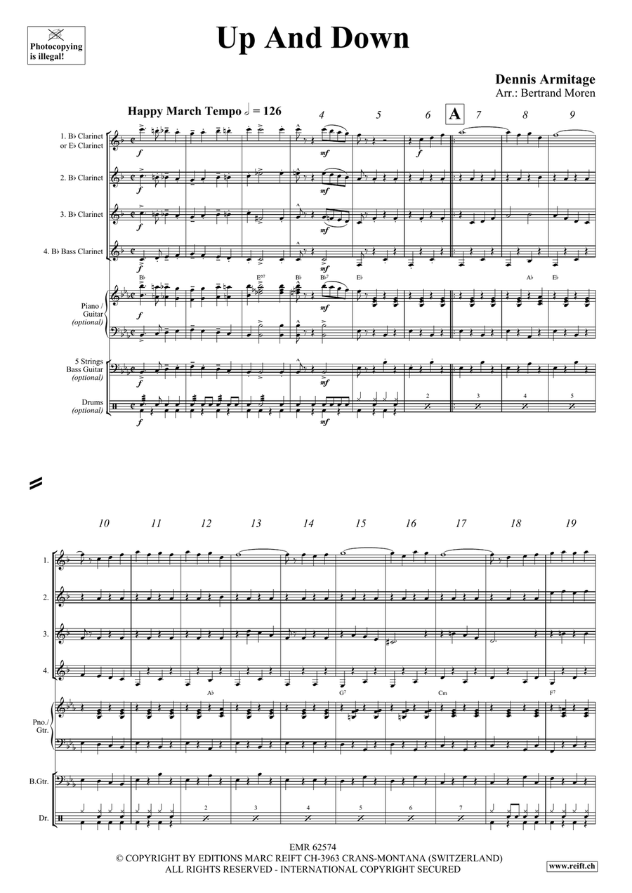 Up And Down Up And Down Clarinet Quartet scores gallery preview page 4