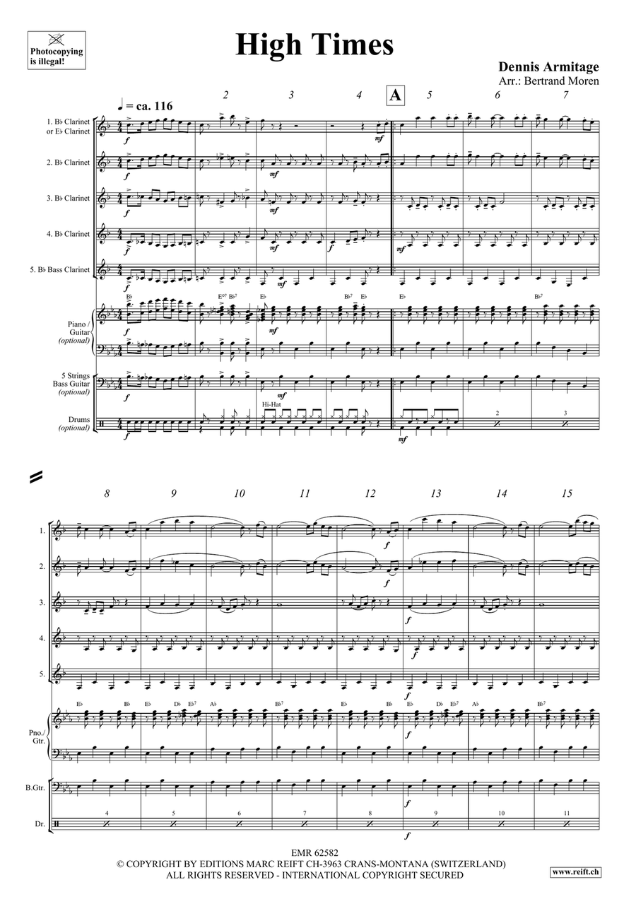High Times High Times Clarinet Quintet scores gallery preview page 4