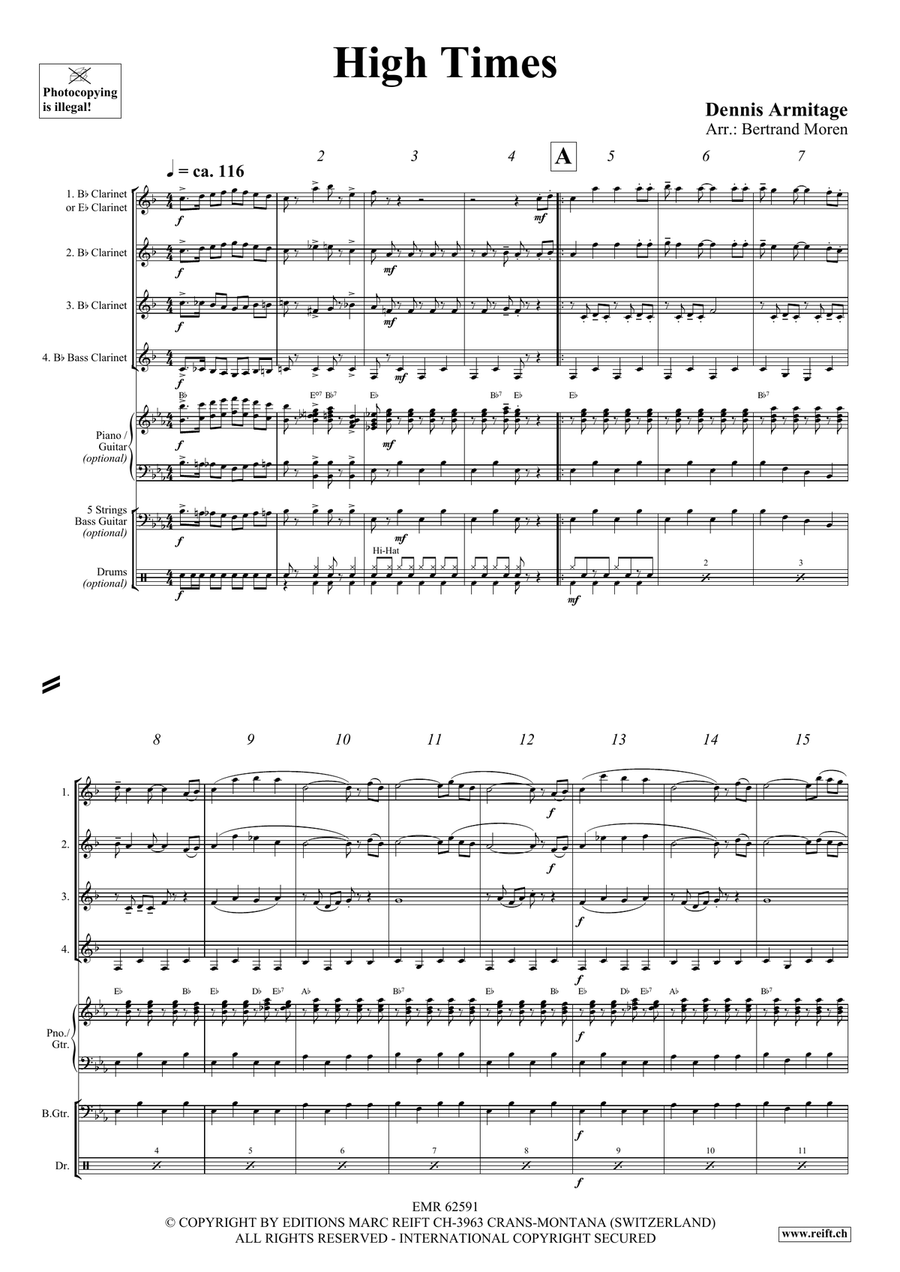 High Times High Times Clarinet Quartet scores gallery preview page 4