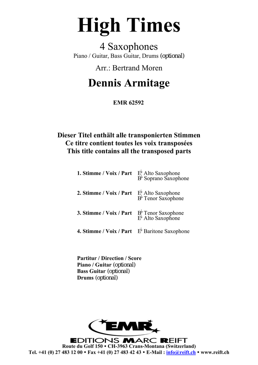 High Times High Times Saxophone Quartet scores gallery preview page 2