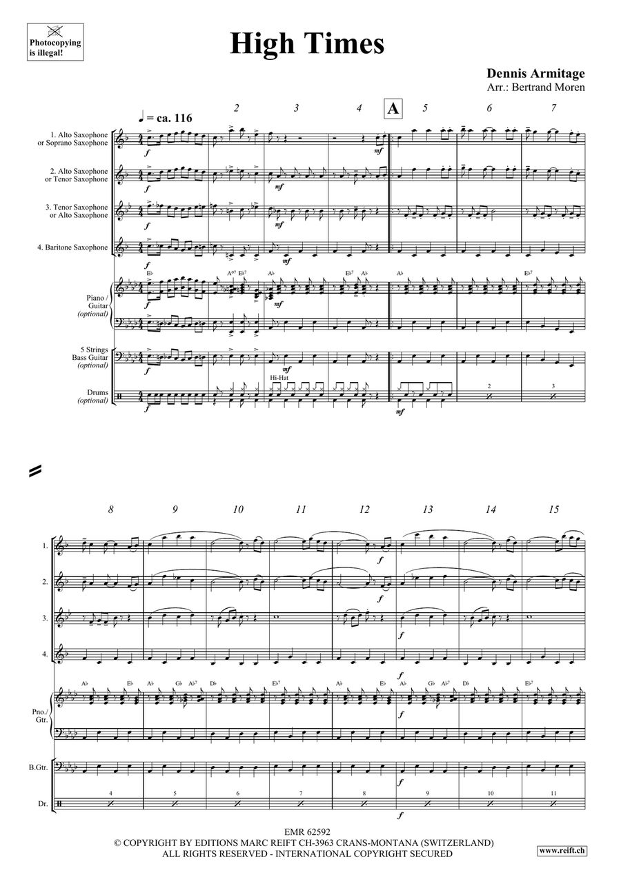 High Times High Times Saxophone Quartet scores gallery preview page 4