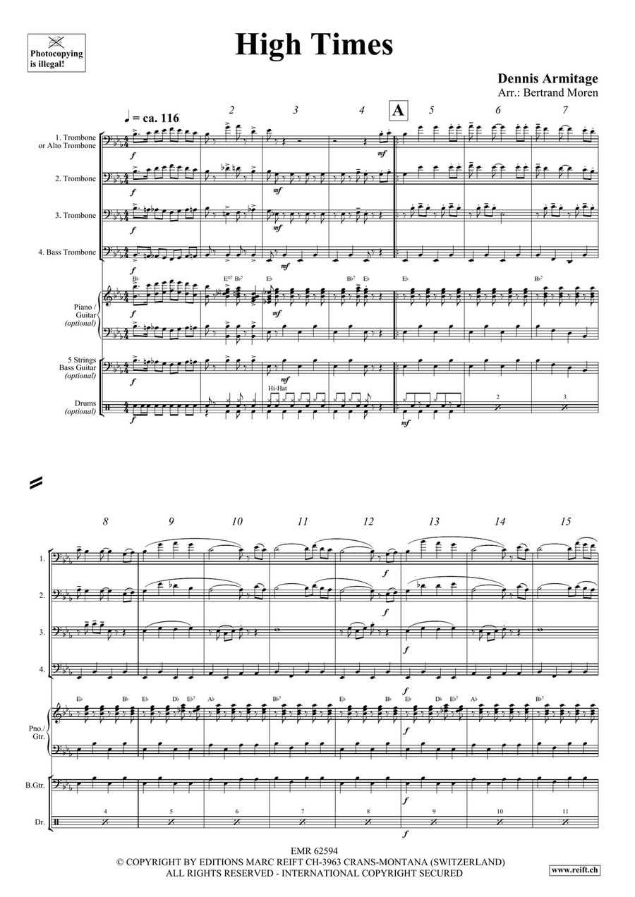 High Times High Times Trombone Quartet scores gallery preview page 4
