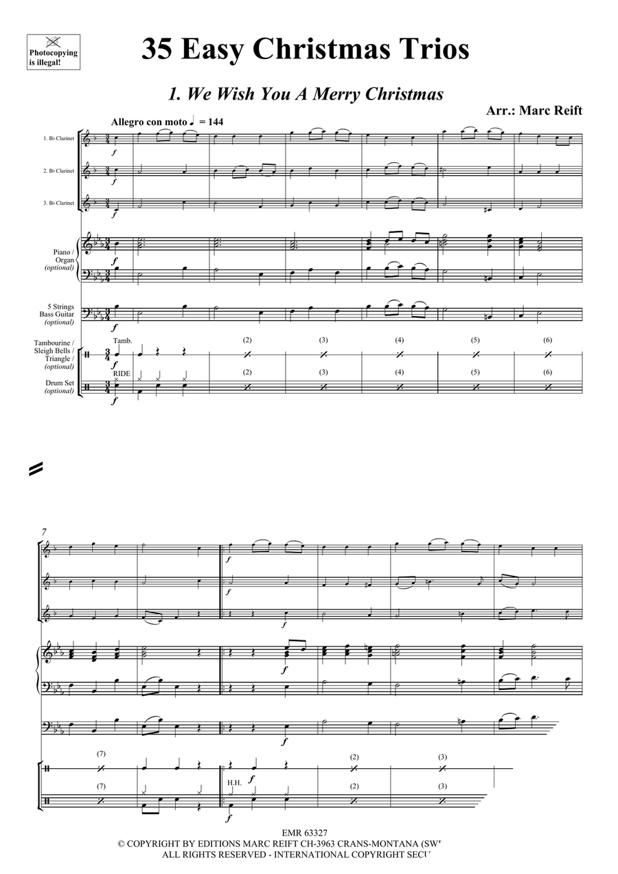 35 Easy Christmas Trios 35 Easy Christmas Trios Clarinet scores gallery preview page 3