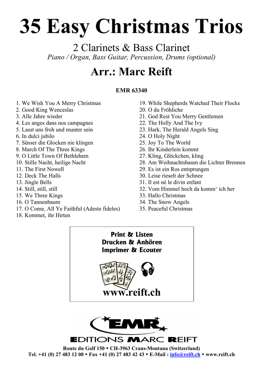 35 Easy Christmas Trios Bass Clarinet scores gallery preview page 2