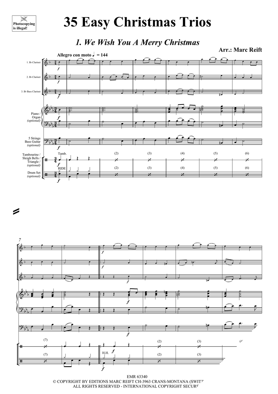 35 Easy Christmas Trios Bass Clarinet scores gallery preview page 3
