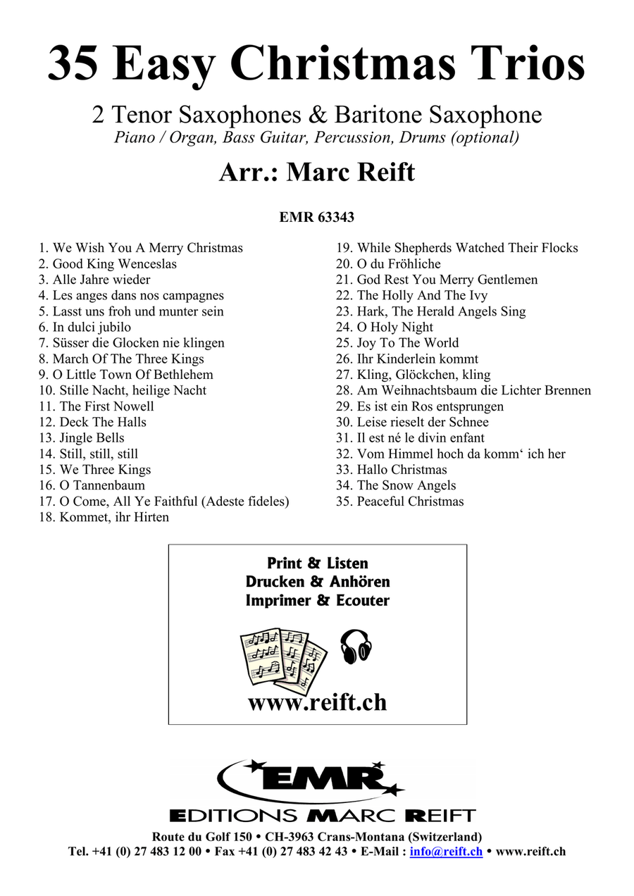 35 Easy Christmas Trios 35 Easy Christmas Trios Tenor Saxophone scores gallery preview page 2