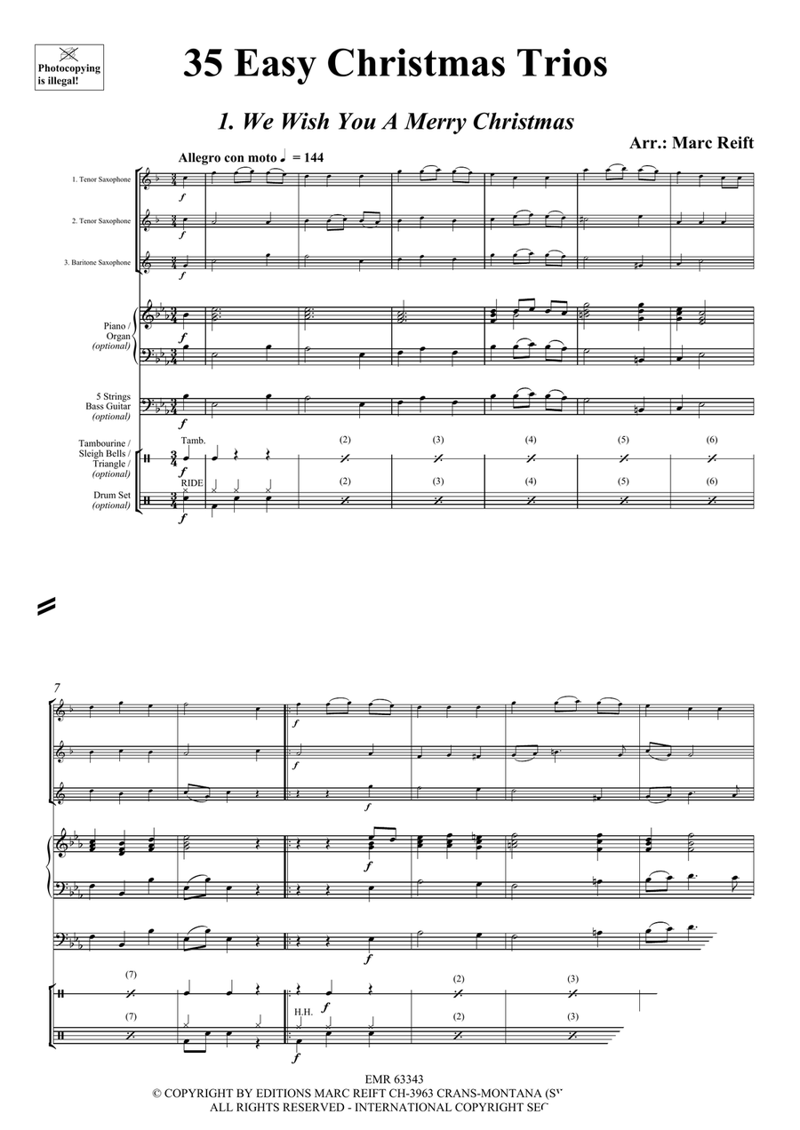 35 Easy Christmas Trios 35 Easy Christmas Trios Tenor Saxophone scores gallery preview page 3
