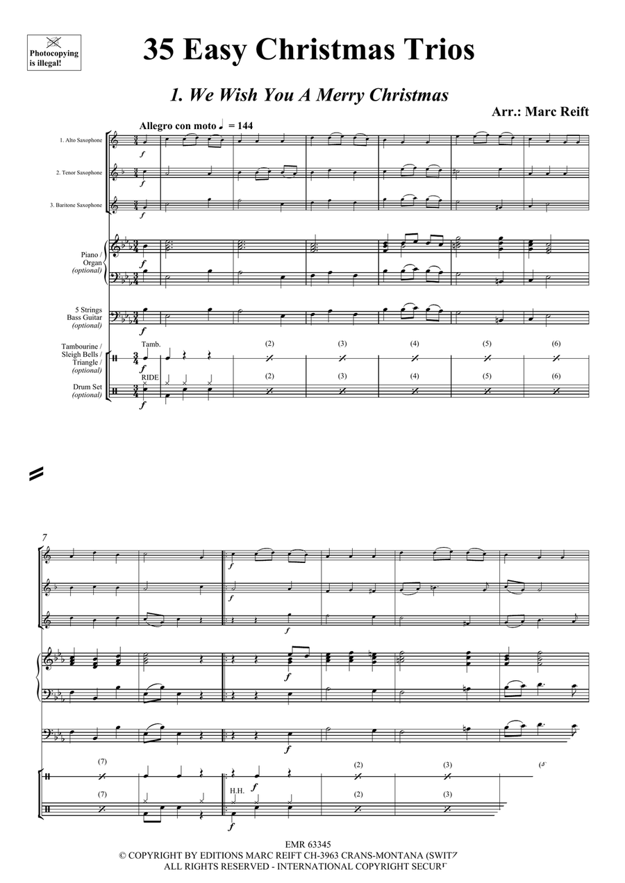 35 Easy Christmas Trios 35 Easy Christmas Trios Tenor Saxophone scores gallery preview page 3