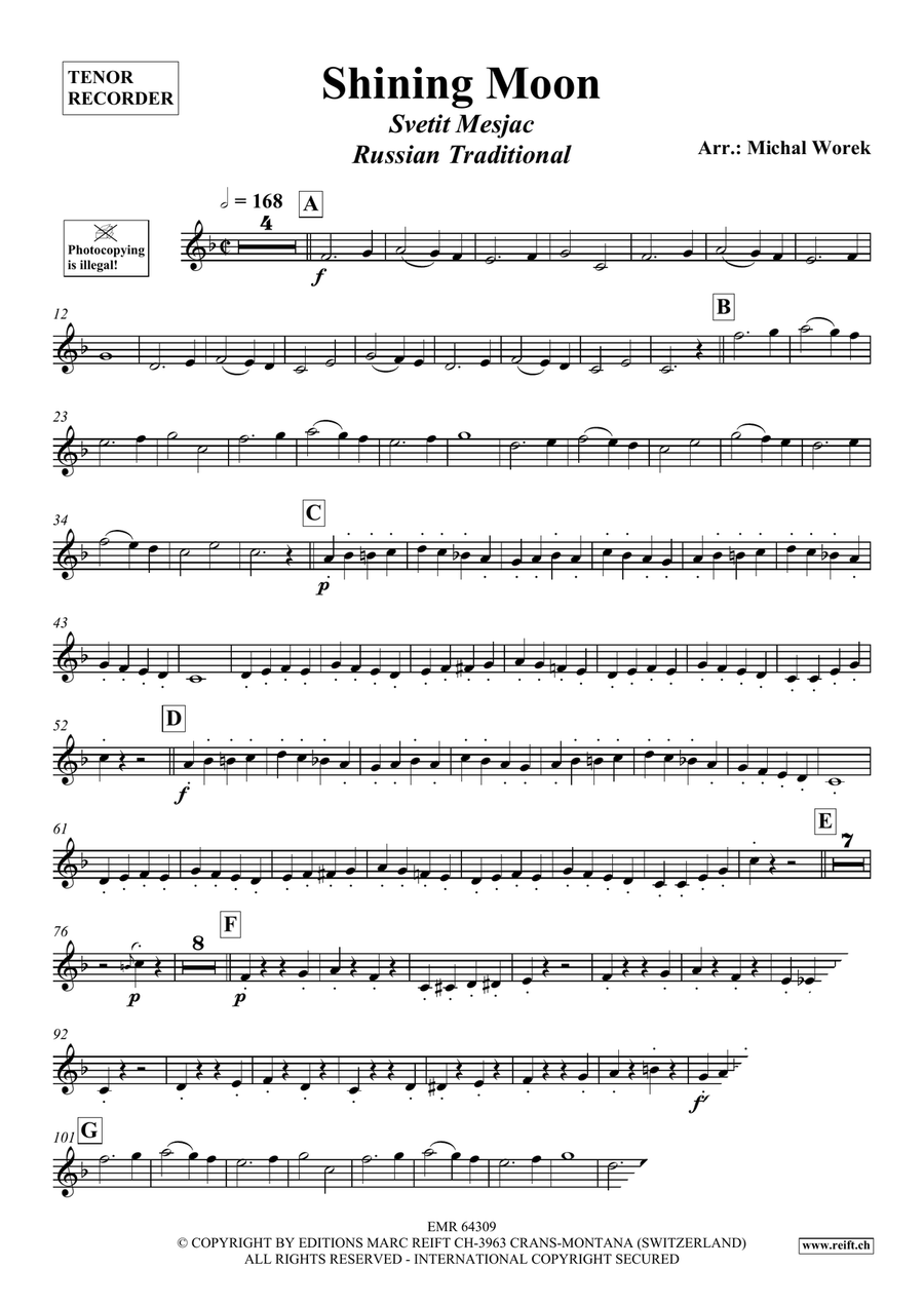Shining Moon Shining Moon Tenor Recorder scores gallery preview page 3