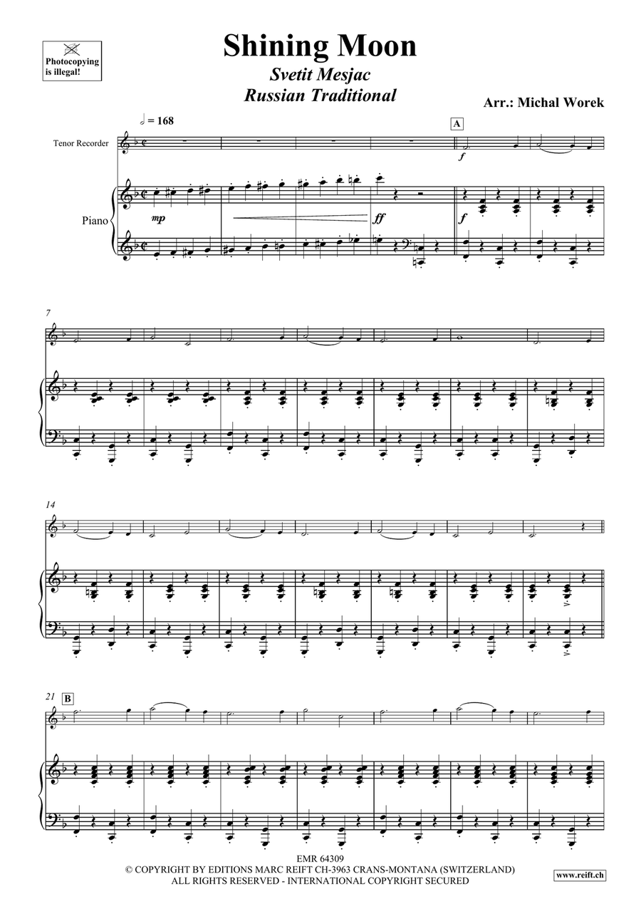 Shining Moon Shining Moon Tenor Recorder scores gallery preview page 4