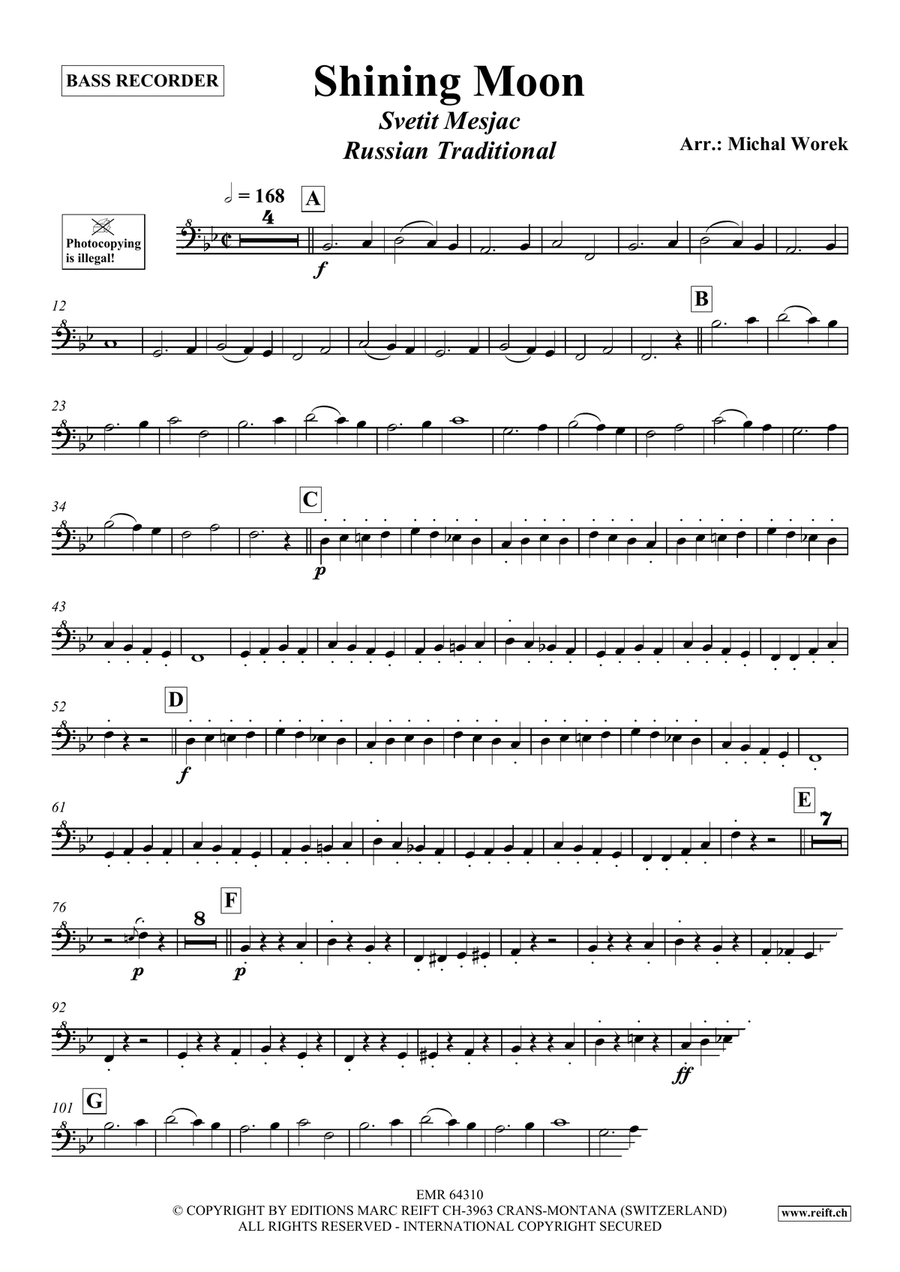 Shining Moon Shining Moon Bass Recorder scores gallery preview page 3