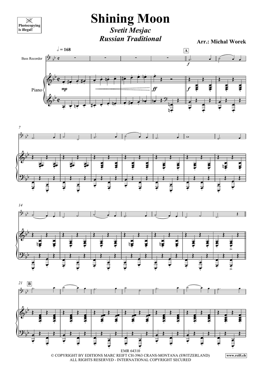 Shining Moon Shining Moon Bass Recorder scores gallery preview page 4