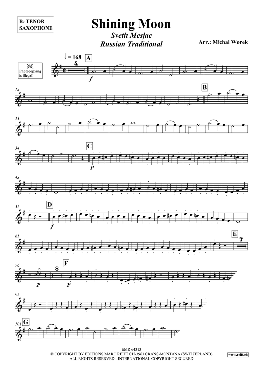 Shining Moon Shining Moon Tenor Saxophone scores gallery preview page 3