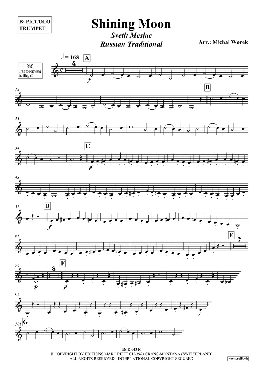 Shining Moon Shining Moon Piccolo Trumpet scores gallery preview page 3