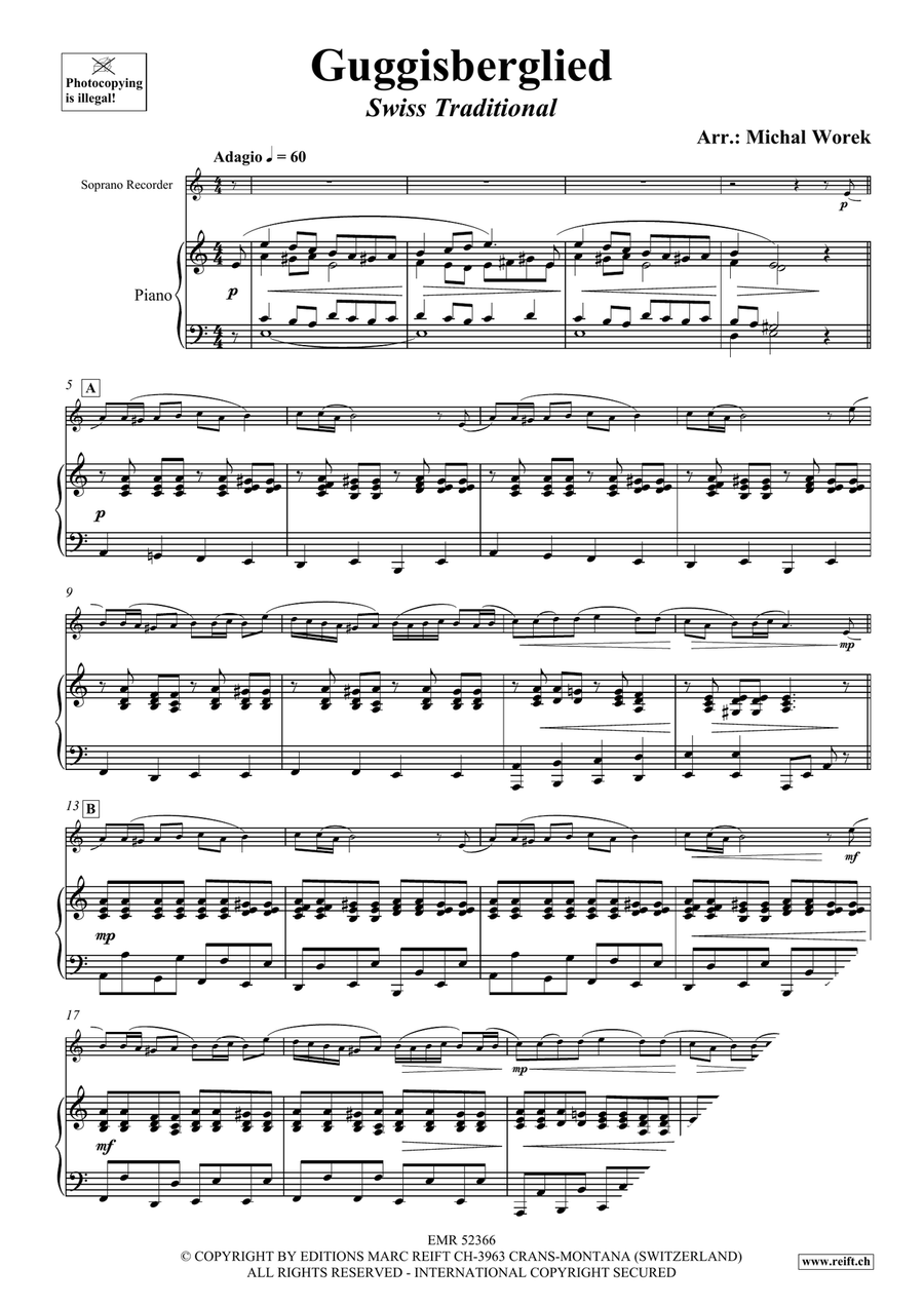 Guggisberglied Guggisberglied Soprano Recorder scores gallery preview page 3