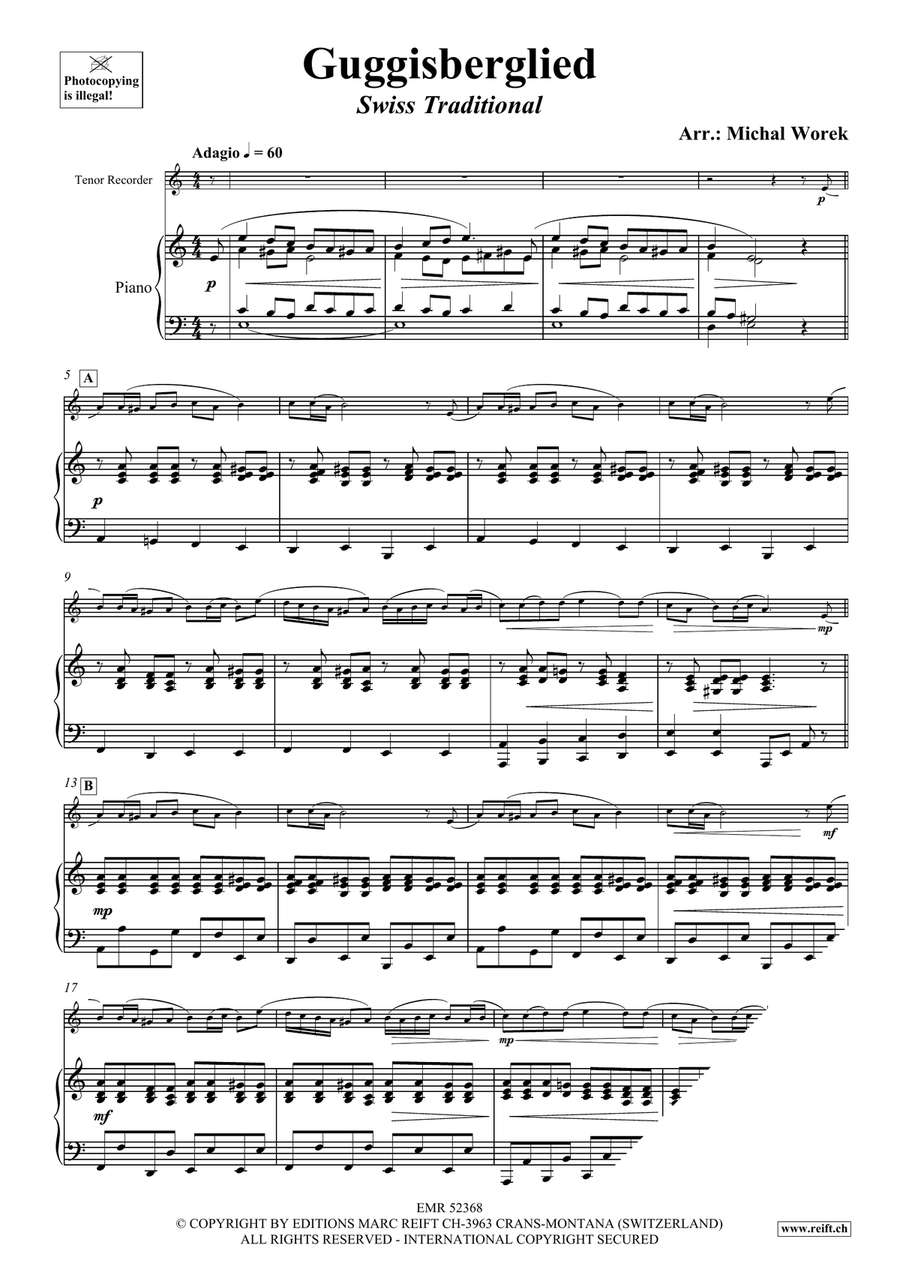 Guggisberglied Guggisberglied Tenor Recorder scores gallery preview page 3