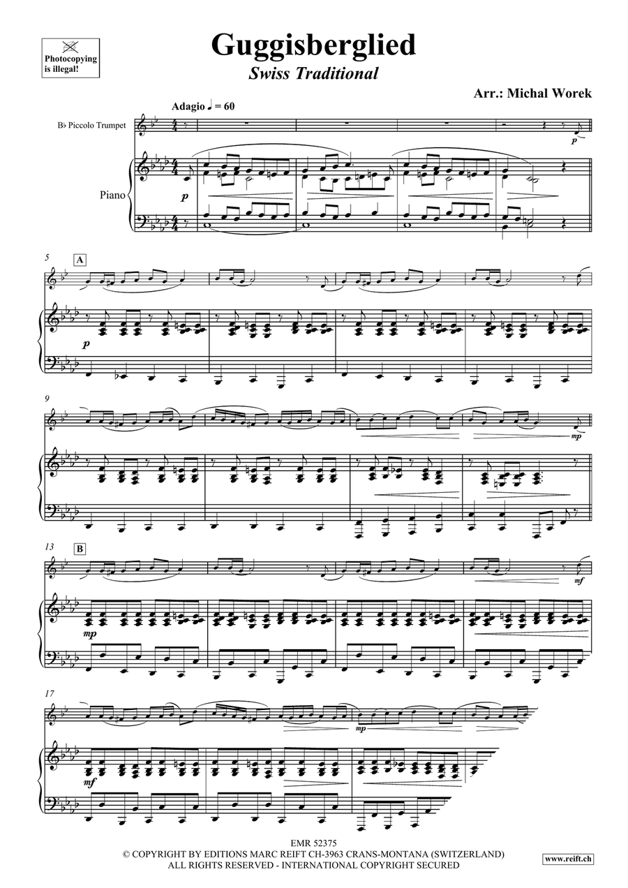 Guggisberglied Guggisberglied Piccolo Trumpet scores gallery preview page 3