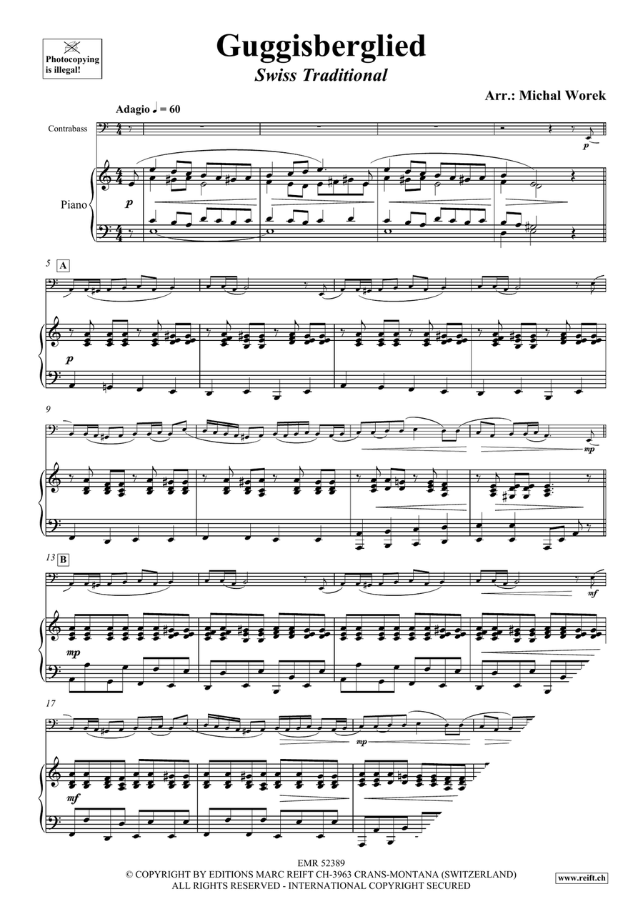 Guggisberglied Guggisberglied Double Bass scores gallery preview page 3