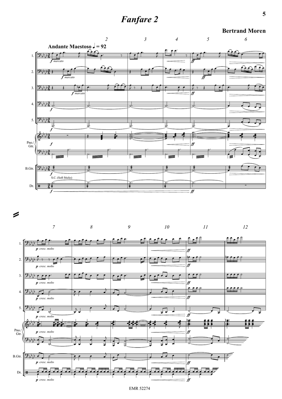 5 Fanfares 5 Fanfares Trombone scores gallery preview page 5