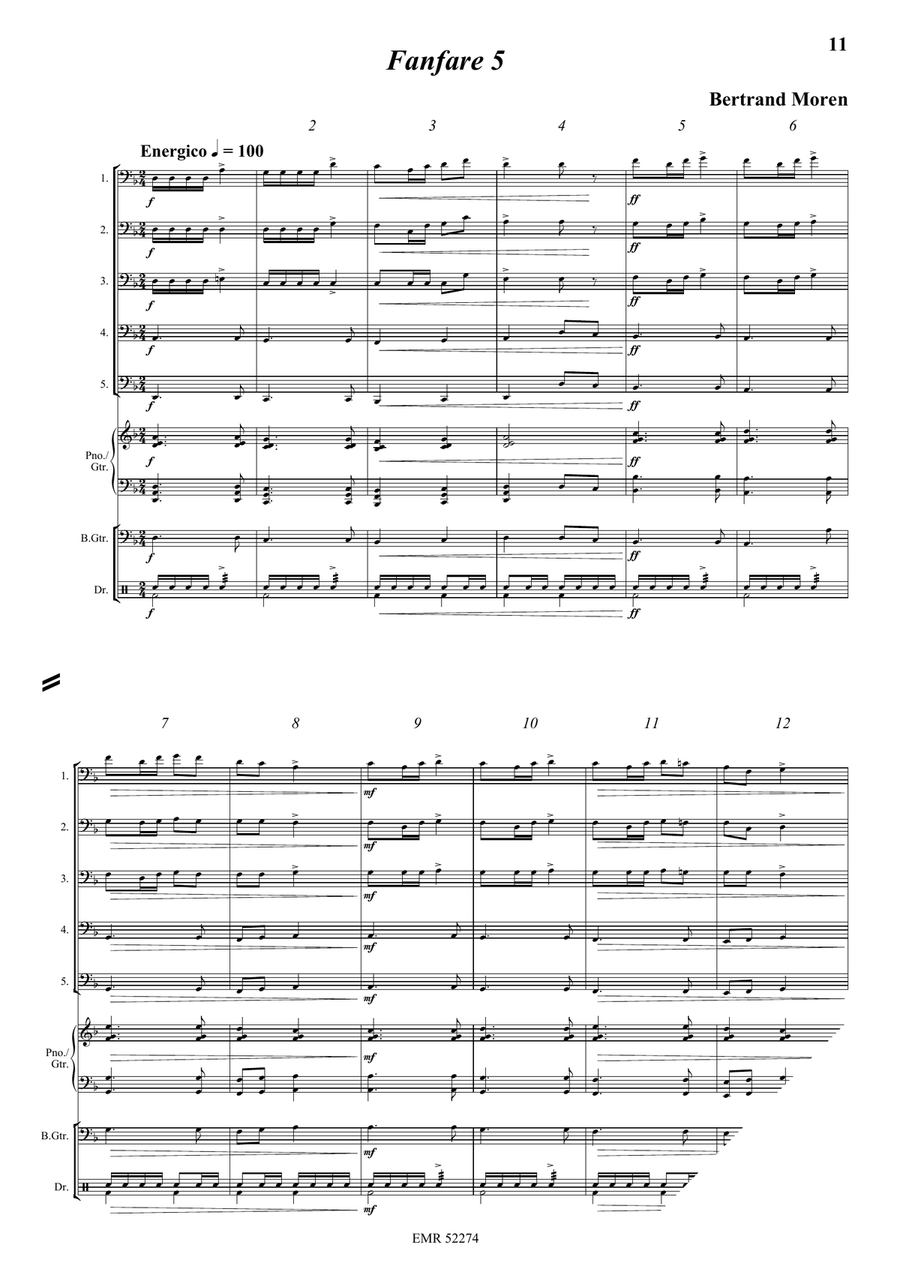 5 Fanfares 5 Fanfares Trombone scores gallery preview page 8
