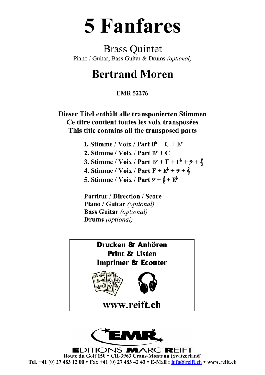 5 Fanfares 5 Fanfares Brass Quintet scores gallery preview page 2