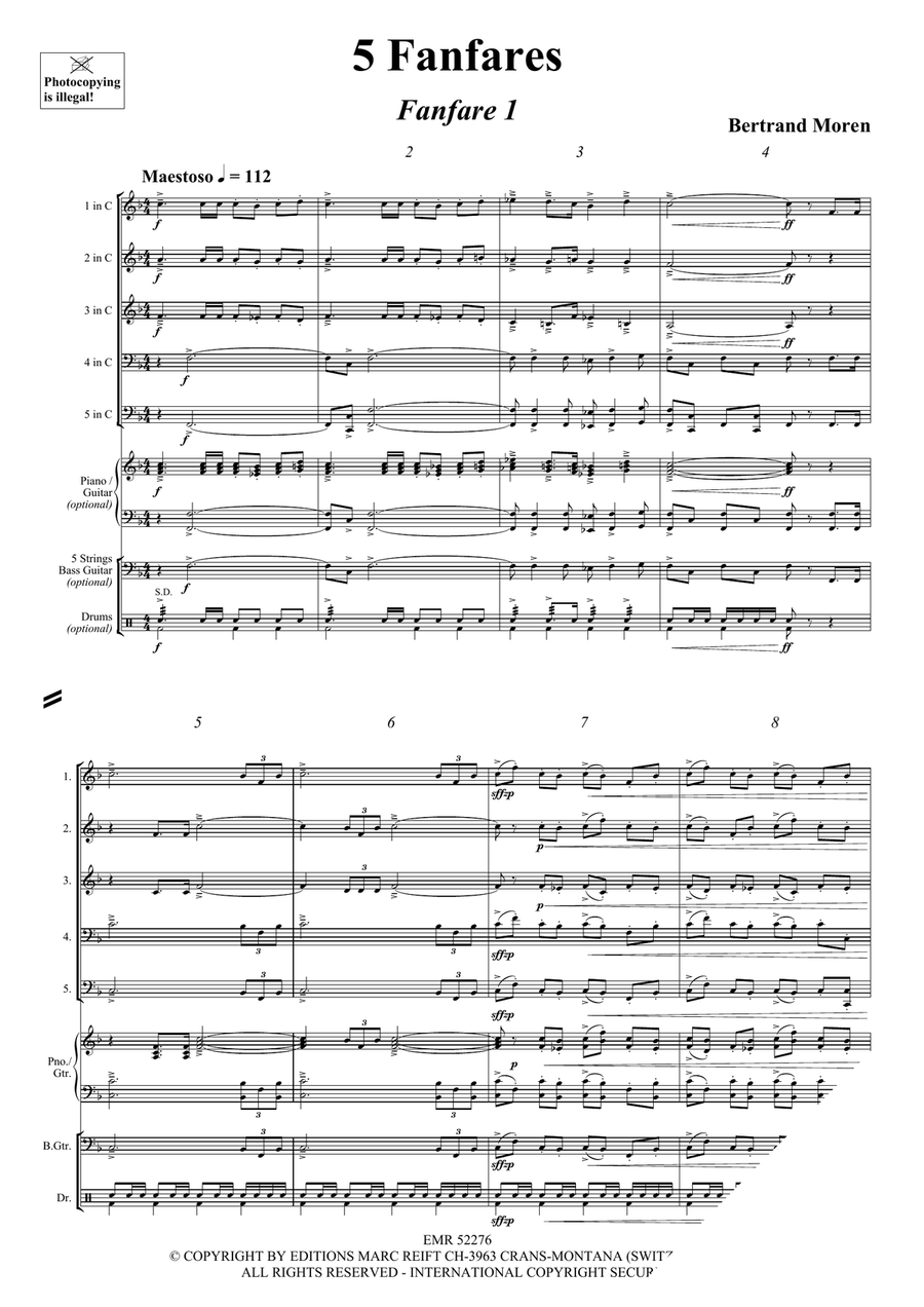 5 Fanfares 5 Fanfares Brass Quintet scores gallery preview page 4